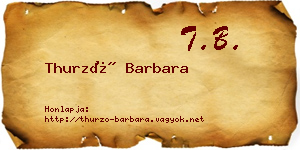 Thurzó Barbara névjegykártya