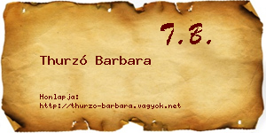 Thurzó Barbara névjegykártya